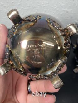 Vintage Rogers Bros 1847 Heritage IS Silverplate Tea & Coffee Set With Large Tray