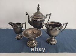 Vintage Rogers Bros 4 Piece Silver Heavy Plated Tea Service Set Hartford Conn