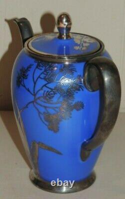 Vintage Rosenthal Royal Blue Silver Overlay 15 Piece Tea Demitasse Set Aida Mark