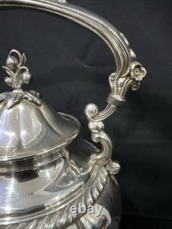 Vintage Royal Silver Plate Teapot on Tilting Stand with Burner