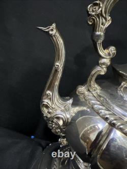 Vintage Royal Silver Plate Teapot on Tilting Stand with Burner