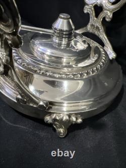 Vintage Royal Silver Plate Teapot on Tilting Stand with Burner