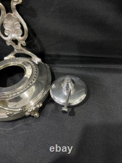 Vintage Royal Silver Plate Teapot on Tilting Stand with Burner