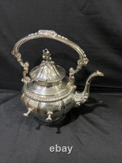 Vintage Royal Silver Plate Teapot on Tilting Stand with Burner