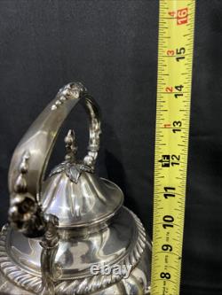 Vintage Royal Silver Plate Teapot on Tilting Stand with Burner