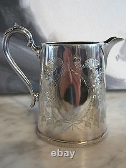 Vintage Semi Antique Silver Plated 3 Piece Tea Set with Floral Decoration