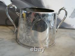 Vintage Semi Antique Silver Plated 3 Piece Tea Set with Floral Decoration