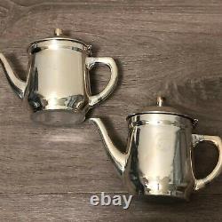 Vintage Set of 2 WMF Germany Hotel Silver Plate 0.3L Single Serve Tea Pots