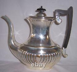Vintage Sheffield Silver Alpha Plate Coffee Tea Creamer Sugar Set Art Deco Style