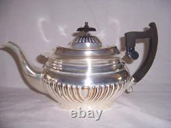 Vintage Sheffield Silver Alpha Plate Coffee Tea Creamer Sugar Set Art Deco Style