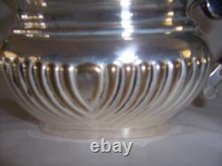 Vintage Sheffield Silver Alpha Plate Coffee Tea Creamer Sugar Set Art Deco Style