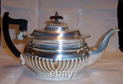 Vintage Sheffield Silver Alpha Plate Coffee Tea Creamer Sugar Set Art Deco Style