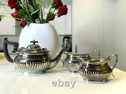 Vintage Sheffield Silver Plate Tea Service Set with Birks Regency Plate 12 Tray