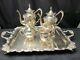 Vintage Sheridan Fancy Coffee & Tea Set With Footed Tray 5 Piece Heavy Quality