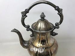 Vintage Sheridan Silver On Copper Tilt Tea Pot Coffee With Stand