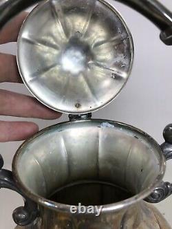 Vintage Sheridan Silver On Copper Tilt Tea Pot Coffee With Stand