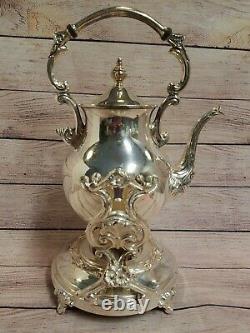 Vintage Sheridan Silver On Copper Tilting Tilt Tea Pot Coffee With Stand Cottage