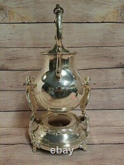 Vintage Sheridan Silver On Copper Tilting Tilt Tea Pot Coffee With Stand Cottage