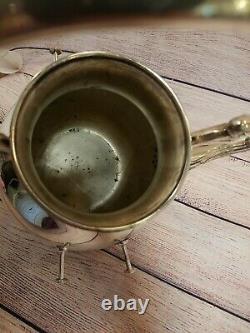 Vintage Sheridan Silver On Copper Tilting Tilt Tea Pot Coffee With Stand Cottage