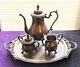 Vintage Sheridan Silver Plate Dolphin Footed 4 Piece Tea Set