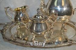 Vintage Sheridan Silver-Plated Four Piece Tea Set