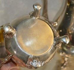 Vintage Sheridan Silver-Plated Four Piece Tea Set