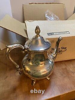 Vintage Sheridan Silver plate Coffee & Tea Serving Set With Tray Open Box 23 Lbs