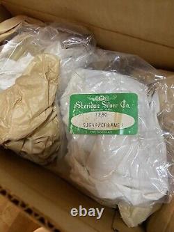 Vintage Sheridan Silver plate Coffee & Tea Serving Set With Tray Open Box 23 Lbs