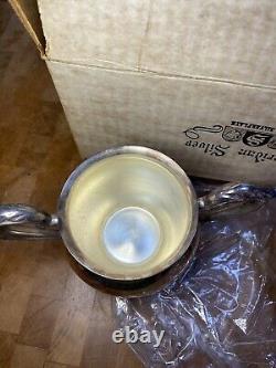 Vintage Sheridan Silver plate Coffee & Tea Serving Set With Tray Open Box 23 Lbs
