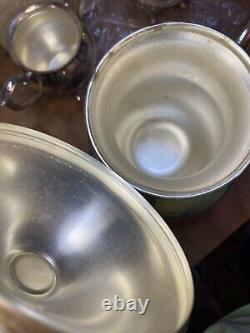 Vintage Sheridan Silver plate Coffee & Tea Serving Set With Tray Open Box 23 Lbs
