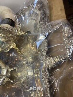 Vintage Sheridan Silver plate Coffee & Tea Serving Set With Tray Open Box 23 Lbs