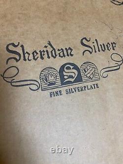 Vintage Sheridan Silver plate Coffee & Tea Serving Set With Tray Open Box 23 Lbs