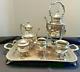 Vintage Sheridan Silverplate (5pc) Tea Set Withtilt Teapot, Stand, Tray, No Burner