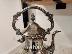 Vintage Sheridan Taunton Silverplate Tilt Tea Pot Coffee Stand No Warmer Burner