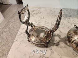 Vintage Sheridan Taunton Silverplate Tilt Tea Pot Coffee Stand No Warmer Burner