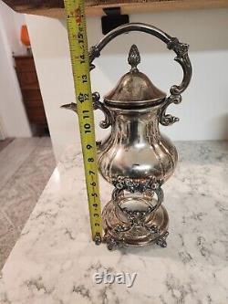 Vintage Sheridan Taunton Silverplate Tilt Tea Pot Coffee Stand No Warmer Burner
