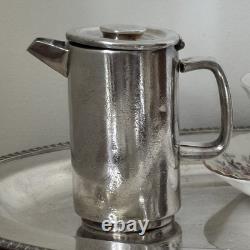 Vintage Silver Plate CUNARD STEAM SHIPPING LINE Tea Pot. Creamers/platters