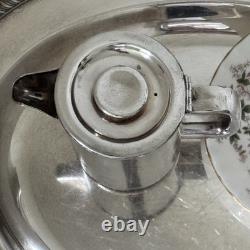 Vintage Silver Plate CUNARD STEAM SHIPPING LINE Tea Pot. Creamers/platters