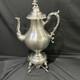 Vintage Silver Plate Coffee Pot Inserted Pearls 1858 Length 16.5 Inches