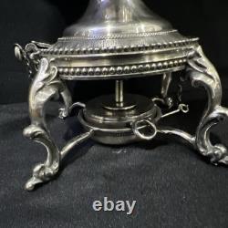 Vintage Silver Plate Coffee Pot Inserted Pearls 1858 Length 16.5 Inches
