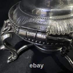Vintage Silver Plate Coffee Pot Inserted Pearls 1858 Length 16.5 Inches
