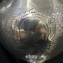 Vintage Silver Plate Coffee Pot Inserted Pearls 1858 Length 16.5 Inches