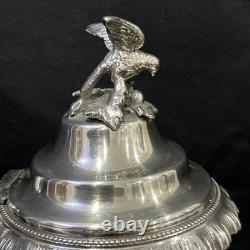 Vintage Silver Plate Coffee Pot Inserted Pearls 1858 Length 16.5 Inches