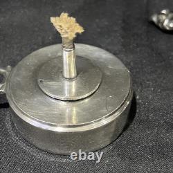 Vintage Silver Plate Coffee Pot Inserted Pearls 1858 Length 16.5 Inches