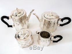 Vintage Silver Plate Coffee Tea Service Set Art Deco Design Great Condition
