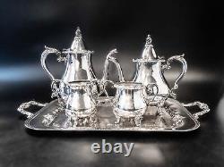 Vintage Silver Plate Coffee Tea Service Set La Reine By Wallace