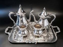 Vintage Silver Plate Coffee Tea Service Set La Reine By Wallace