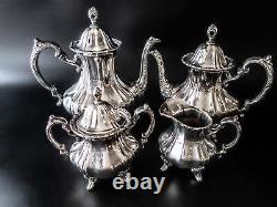 Vintage Silver Plate Coffee Tea Service Set Lancaster Rose by Poole Coffee Tea C