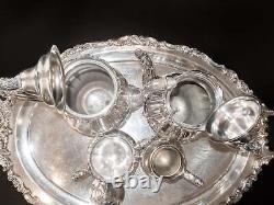 Vintage Silver Plate Coffee Tea Service With Tray Baroque By Wallace