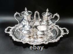 Vintage Silver Plate Coffee Tea Set With Tray And Dust Bags Towle